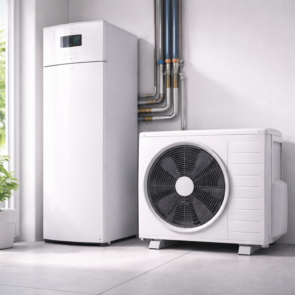 Sistema d’aerotèrmia instal·lat